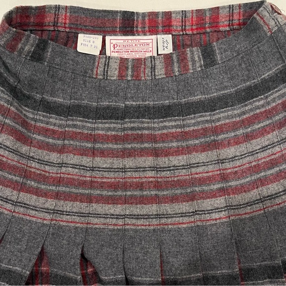 Vintage Pendleton Plaid Pleated Wool Skirt - Picture 4 of 4